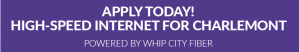 Apply today! High-speed internet for Charlemont powered by Whip City Fiber